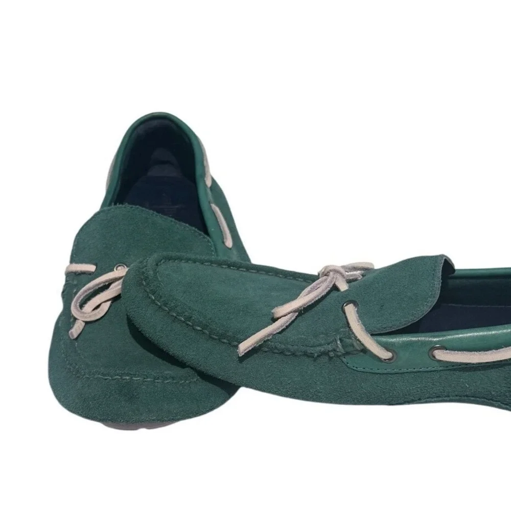 Cole Haan Nike Air Mens Teal Green Suede Driving Loafers Rare Collab never worn